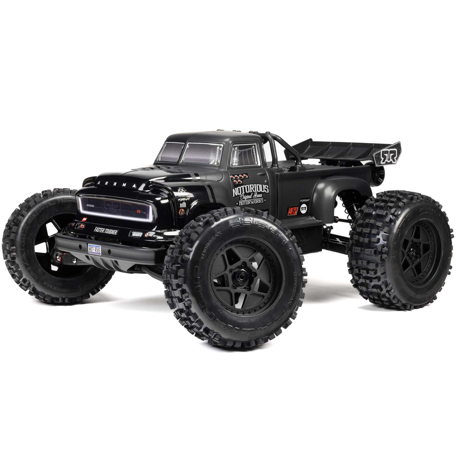 ARRMA 1/8 NOTORIOUS 6S V6 4X4 RTR Brushless Stunt Truck, Black