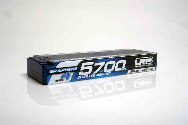 LRP HV ULTRA LCG MODIFIED GRAPHENE-4 5700MAH HARDCASE BATTERY - 7.6V LIPO - 120C/60C - 234G