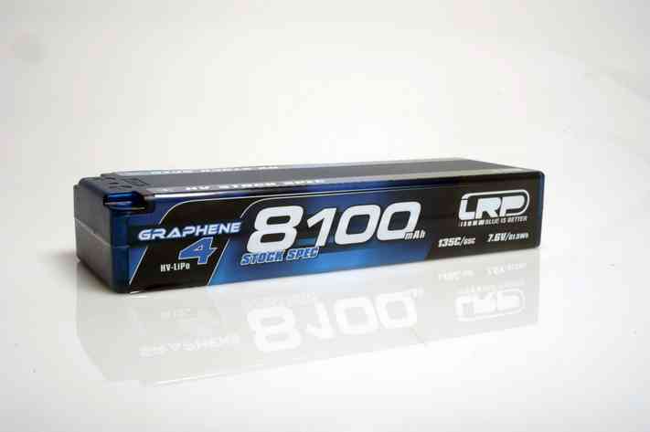 LRP HV STOCK SPEC GRAPHENE-4 8100MAH HARDCASE BATTERY - 7.6V LIPO - 135C/65C - 327G